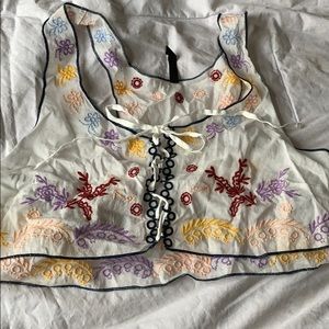 Boho embroidered crop top